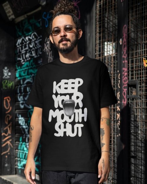 Keep Your Mouth Shut Oversized T-Shirt – Unisex Statement Graphic Tee for Men & Women – 100% Cotton