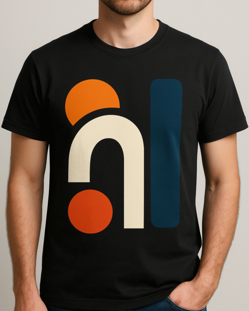 Unique Abstract Minimalist Black T-Shirt – Bold Graphic Unisex Tee for Men & Women
