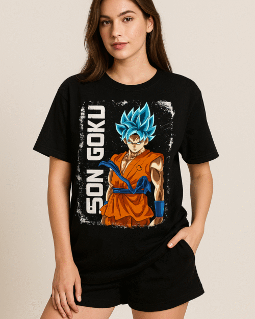 Women's Goku T-shirt | Dragon Ball Z Super Saiyan Blue Graphic Tee