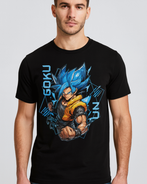 Men's Dynamic Goku T-shirt | Super Saiyan Blue Anime Graphic Tee