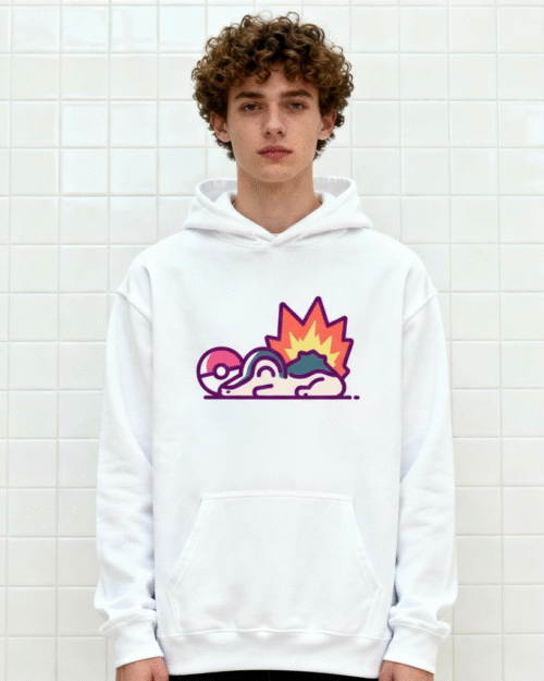Unisex White Exploding Ball Graphic Hoodie - Viral Gaming Meme Streetwear