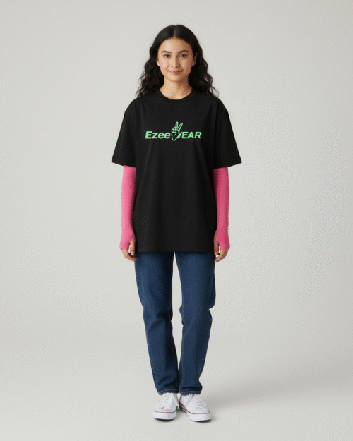 Black "Humans Aren’t Real" Graphic T-Shirt – Futuristic Streetwear Tee for Men & Women