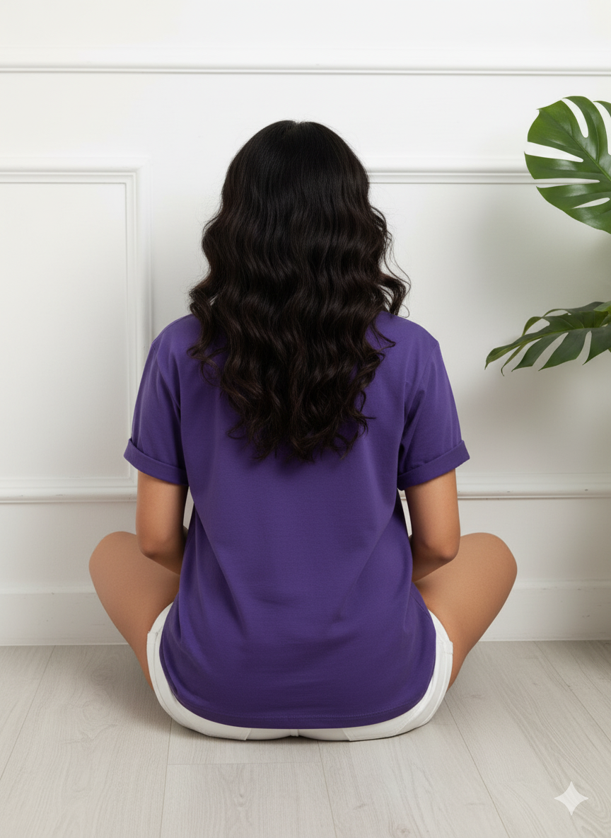 Purple Fashionista Graphic T-Shirt | Chic Illustrated Girl Tee - Image 4